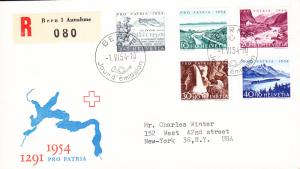 Switzerland 1954 Pro-Patria issue REGISTERED First Day Cover