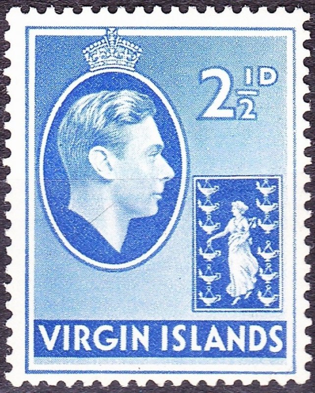 BRITISH VIRGIN ISLANDS 1938 KGVI 2.5d Ultramarine SG114 MH