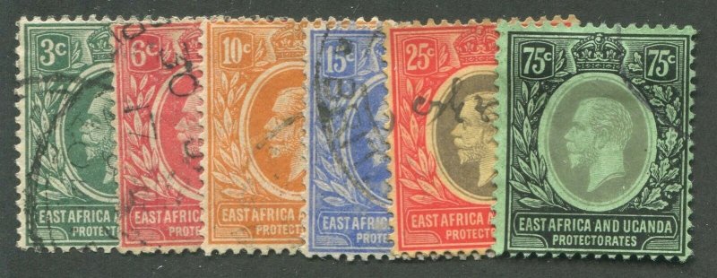 EAST AFRICA & UGANDA PROTECTORATES #41//48 USED F/VF