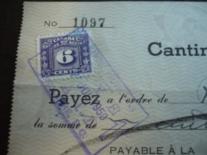 Stamps - Canada - Revenue - Van Dam#FX36,FX64,FX68 - Used on Cheques.