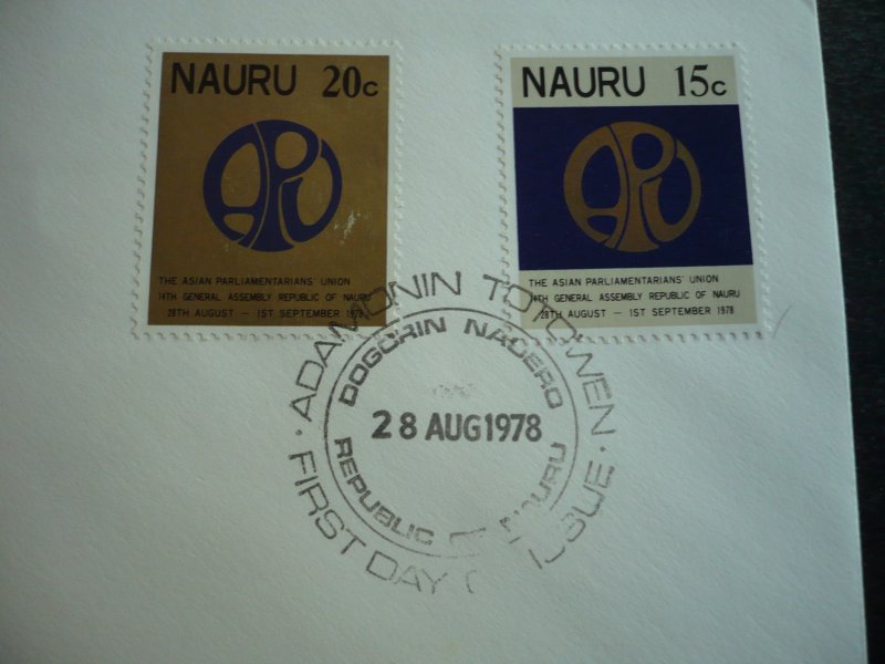 Stamps - Nauru - Scott# 182-183 - First Day Cover