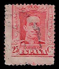 Spain #338 Used; 25c King Alfonso XIII (1922) (1)