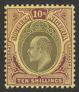 SOUTHERN NIGERIA 1904 KEVII 10/-, wmk mult crown. 