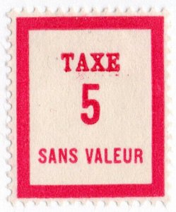(I.B) France Cinderella : Postman's Training Stamp 5c (Postage Due)