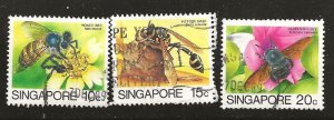 SINGAPORE #454-455-456 USED   1985