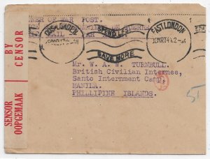 East London, South Africa to Santo Tomas Civilian Internment Manila 1941 (C4983)