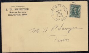 United States - April 6, 1908 Chelmford, MA Local Delivery