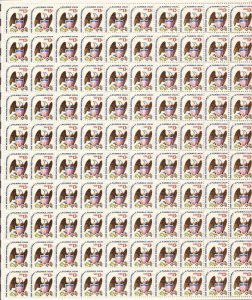 US Stamp - 1975 13c Eagle & Shield - 100 Stamp Sheet - Scott #1596