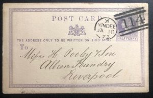 1873 Dundee Scotland England Stationery Postcard cover To Liverpool