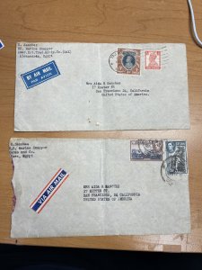 ABRO Stamps Ceylon Air Mail cover to San Francisco