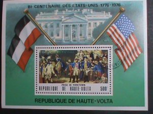 ​UPPER VOLTA-1976 BICENTENARY OF AMERICAN REVOLUTION- WHITE HOUSE- CTO S/S VF