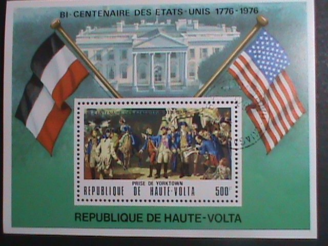 ​UPPER VOLTA-1976 BICENTENARY OF AMERICAN REVOLUTION- WHITE HOUSE- CTO S/S VF