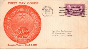 1936 MARCH 2 TEXAS #776 FIRST DAY VOYLE ARMSTRONG CACHET  ( Postal History ),...