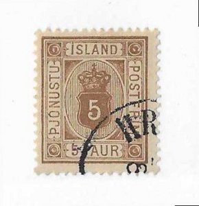 Iceland Sc #Q5  5 aur  brown used VF