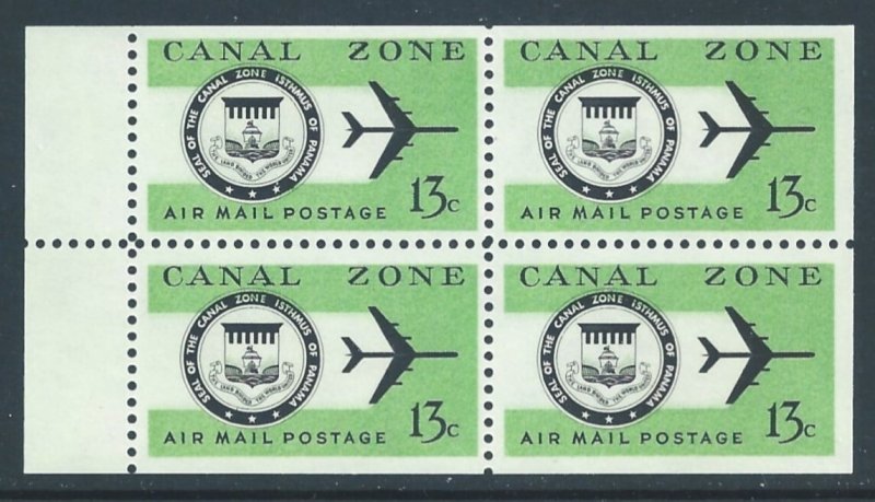 Canal Zone #C50a NH 13c Seal & Jet Plane - Booklet Pane of 4