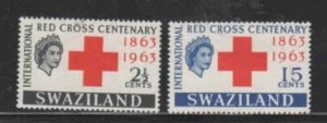 SWAZILAND #109-110 1963 INT'L RED CROSS MINT VF NH O.G