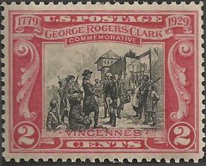 # 651 Mint Never Hinged Carmine And Black George Rogers Clark