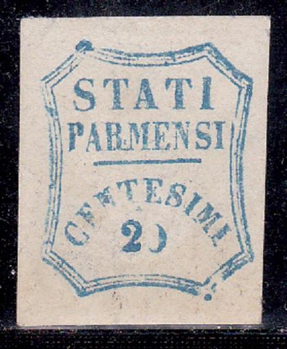 PARMA Italy SC #14 Stamp 1859 Prov. Government 20c. Unused Expert  Signature. | Europe - Italy, General Issue Stamp