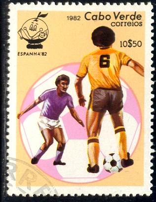  Soccer Players 1982 World Cup, Cape Verde stamp SC#449 used