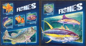 Sierra Leone 2017 Marine Life Fishes II sheet + S/S MNH