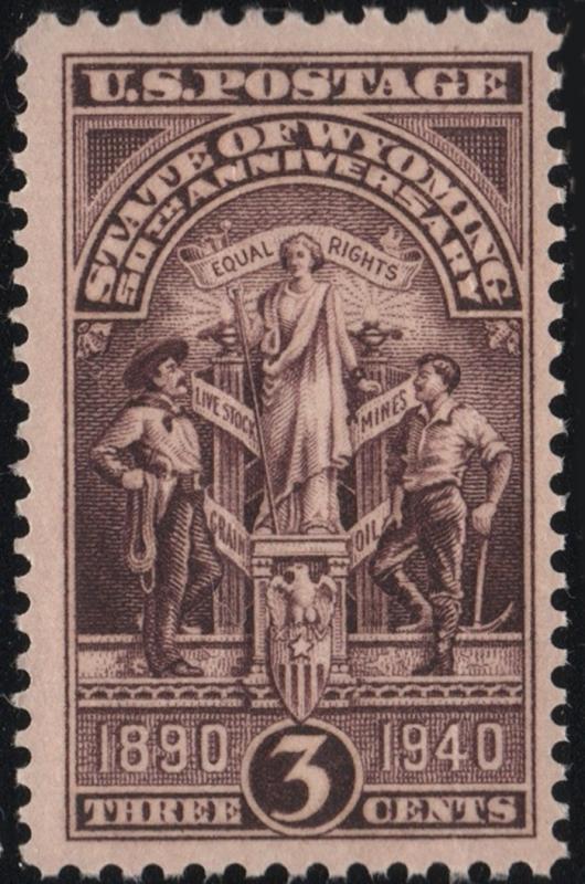 SC#897 3¢ Wyoming Statehood Single (1940) MNH