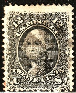#90 US 12 CENT BLACK WASHINGTON-USED-N/G-W/GRILL-FINE-VF