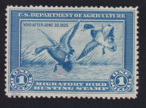 US RW1 $1 Duck Hunting Used VF SCV $175