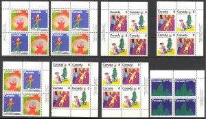 Canada Sc# 675a-679 (Assorted) MNH PB Lot/8 1975 6c-15c Christmas