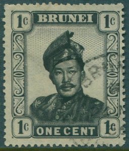Brunei 1952 SG100 1c black Sultan Omar Ali Saifuddin FU