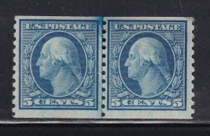 458 Line Pair VF original gum previously hinged nice color cv $ 160  see pic 