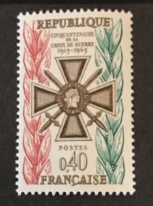 France 1965 #1123, Croix De Guerre Medal, MNH.
