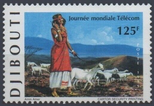 DJIBOUTI 1999 Scott 794 Michel 674 TELECOM TELEPHONE GOAT GOATS MNH