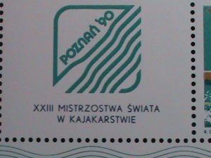 POLAND-1990-SC#2981a  WORLD KAYAKING CHAMPIONSHIPS-POZNAN -MNH S/S VERY FINE-