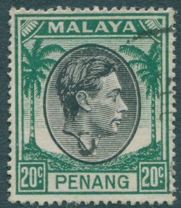 Malaysia Penang 1949 SG14 20c Palms KGVI FU