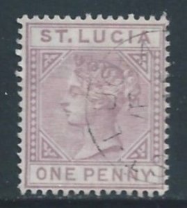 St. Lucia #29a Used 1p Queen Victoria - Die A