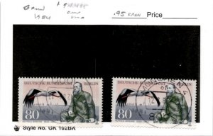 Germany - Berlin, Postage Stamp, #9N495 (2 Ea) Used, 1984 Brehm, Bird Stork (AD)