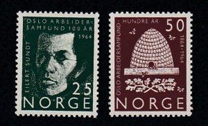 Norway # 450-451, Eilat Sundt -Beehive, Mint NH  1/2 Cat.