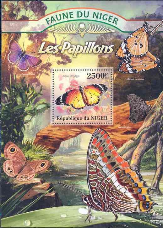 FAUNE OF NIGER 2013 BUTTERFLIES SOUVENIR SHEET  MINT NEVER HINGED