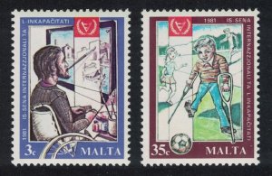 Malta Football Year for Disabled Persons 2v 1981 MNH SG#663-664
