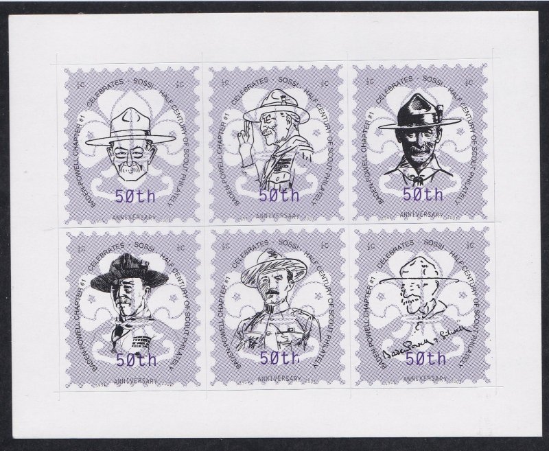 Scouting - Baden-Powell Chapter # 1 50th Anniversary Sheet of 6 Labels