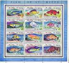 ST. KITTS - 1997 - Fishes - Perf 12v Sheet - Mint Never Hinged