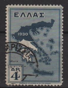 Greece 1930 - Scott 359 used - 4d, maps of Greece