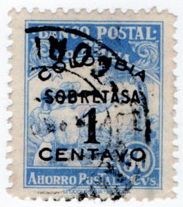 (I.B) Colombia Revenue : Postal Savings Bank 1c on 50c Surcharge