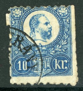 Hungary 1871 First Issues 10 Kr Blue Litho Scott #4 VFU G131 ⭐⭐⭐⭐⭐⭐