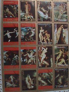 ​AJMAN- WORLD FAMOUS NUDE ARTS PAINTING-2 COMPLETE SETS LARGE SHEET -FANCY CANCL