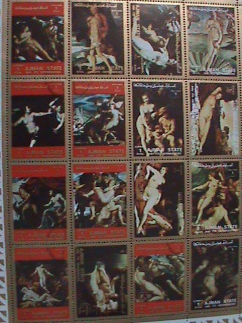 ​AJMAN- WORLD FAMOUS NUDE ARTS PAINTING-2 COMPLETE SETS LARGE SHEET -FANCY CANCL