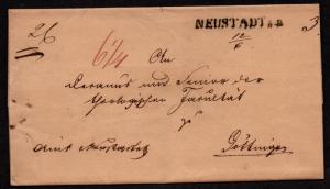 $German Stampless Cover, Neustadt a.r. to Gottingen 