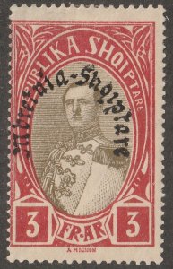 Albania, stamp, Scott#236,  mint,  hinged,  3 Frank