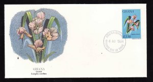 Flora & Fauna of the World #106c-Flower FDC-Orchid-Ghana-single stamp and corres