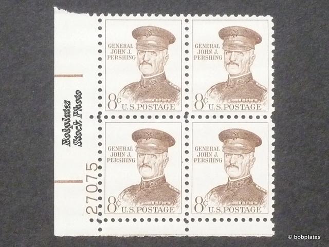 #1214 Pershing Matched Set of 4 Plate Blocks 27076 F-VF NH